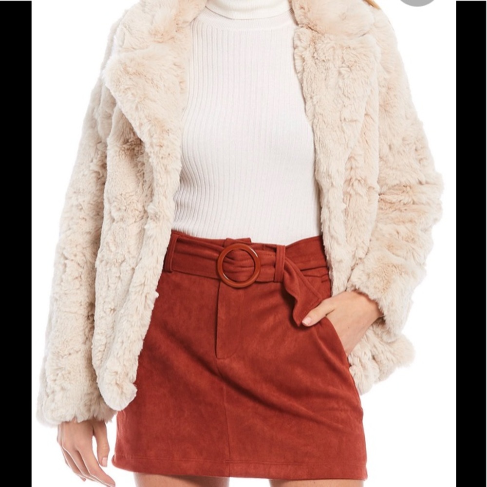 Jou Jou creme white faux fur jacket ~ Juniors Sz Large ~